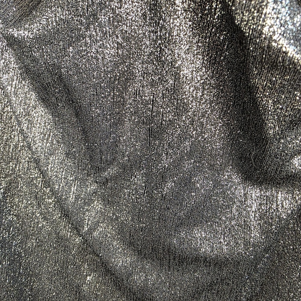 Chicos Top Size XL (Chico's 3) Cowl Neck Shimmer Black Long Sleeve - Picture 4 of 10